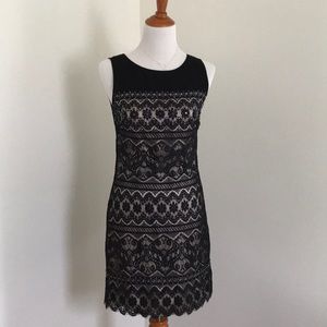 Embellished Lace And Silk Black Dress.